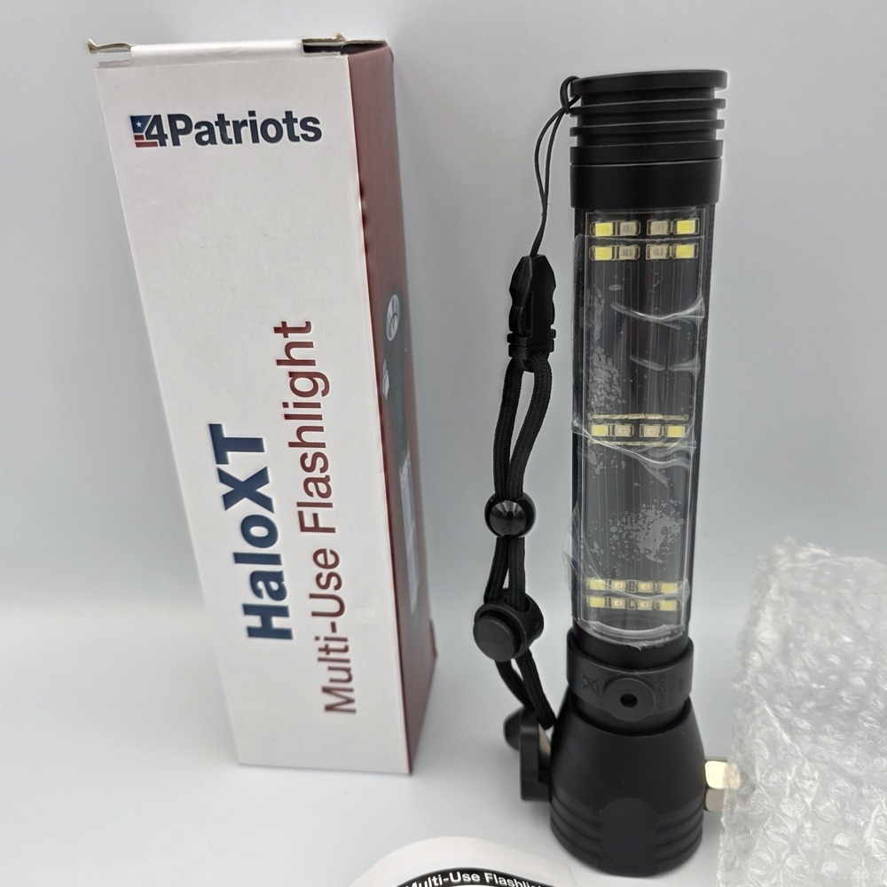4Patriots HaloXT Rechargeable LED Flashlight Solar Powered Charger Multi-Use New - Picture 2 of 6